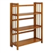 3-Shelf Folding Storage Shelves Bookcase in Honey Oak Finish