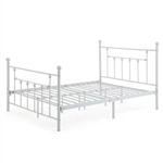 Full size White Classic Metal Platform Bed Frame with Headboard and Footboard