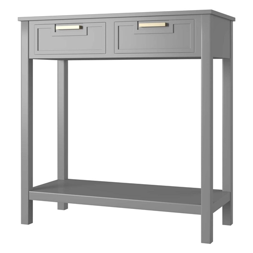 Modern Entryway Accent 2 Drawer Sofa Side Table Grey