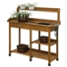 Modern Garden Potting Bench Table with Sink Storage Shelves & Drawer