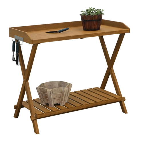 Outdoor Garden Table Potting Bench with Slatted Bottom