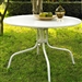 Round Patio Dining Table in White Outdoor UV Resistant Metal