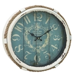 17-inch Nautical Blue Vintage Style Wall Clock