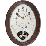 Wood Frame Pendulum Wall Clock - Plays Melodies on the Hour