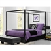 Queen size Modern Canopy Bed in Sturdy Grey Metal