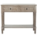 Console Accent Table Traditional Style Sofa Table in Distressed Cream