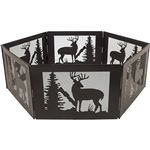 Deer Print Hexagon Portable Folding Steel Mesh Fire Pit w/ Carry Case
