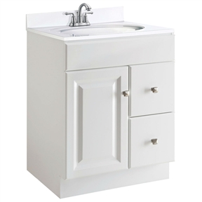 24-inch Modern Bathroom Vanity Cabinet Base in White Semi-Gloss