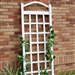 6 Ft White Vinyl Garden Trellis with Arch Top with Ground Mount Anchors