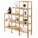 Bamboo Wood 5-Tier Versatile Bookcase Plant Stand Storage Rack