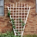 7.75 Ft Fan Shaped Garden Trellis with Pointed Finals in White Vinyl