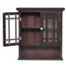 Dark Espresso 2-Door Bathroom Wall Cabinet with Open Shelf