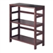 Contemporary 3-Tier Bookcase Storage Shelf in Espresso Wood Finish