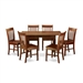 Mission Style 7-piece Dining Set in Mahogany Wood Finish