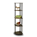 5-Tier Corner Display Shelf Bookcase in Espresso & Black