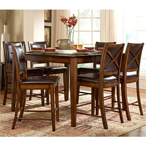 San Francisco 5-Piece Dining Set in Rustic Oak Finish