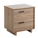 Modern 2-Drawer End Table Nightstand in Light Oak Wood Finish