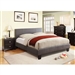 Full size Platform Bed with Headboard Upholstered in Gray Faux Leather