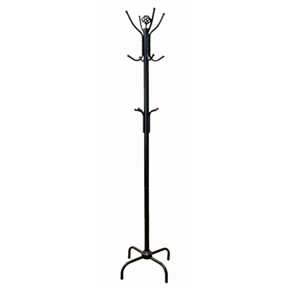 Two Tier Black Metal Coat Rack Hat Rack For Stylish Entryway Storage