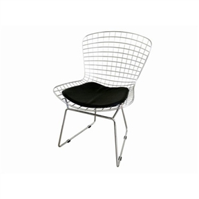 Wire Side Chair / Dining Chair with Vinyl Seat Pad