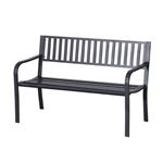 Outdoor Black Metal Garden Bench with 550 lb Max Weight Capacity