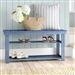 Blue Wood 2-Shelf Shoe Rack Storage Bench - 150 lbs. Weight Capacity