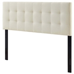 Full size Ivory Linen Fabric Upholstered Tufted Headboard