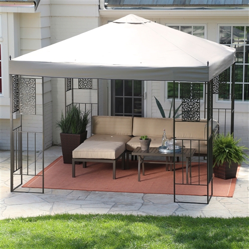 10-ft x 10-ft Backyard Patio Garden Outdoor Gazebo with Steel Frame and Vented Canopy