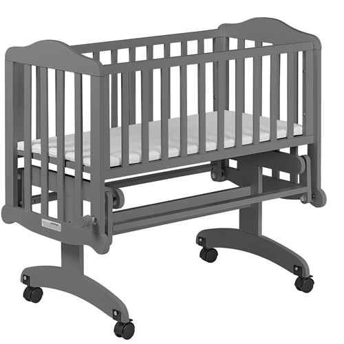 Grey Rock A Bye Lullaby Baby Crib Cradle Glider on Wheels