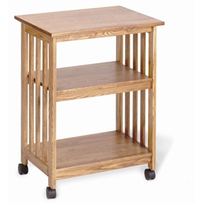 Golden Oak Kitchen Microwave Cart