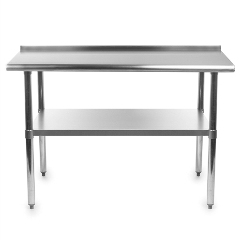 Heavy Duty 48 x 24 inch Stainless Steel Kitchen Restaurant Prep Work Table with Backsplash