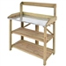 Outdoor Garden Workstation Potting Bench with Metal Top