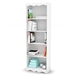 White 72-inch High Bookcase with Soft Arches and 5 Shelves