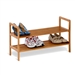 2-Tier Bamboo Shoe Shelf Rack - Holds 6 to 8 Pairs of Shoes