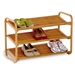 3-Tier Bamboo Shoe Rack Shelf  - Holds 9-12 Pairs of Shoes