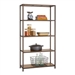 Heavy Duty 5-Shelf Steel Frame Shelving Unit with Bamboo Shelves