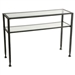 Metal Glass Top Sofa Table Occasional Console Table with Shelf