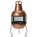 Hammered Copper and Iron Chiminea Fire Pit with Stand