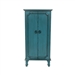 Vintage Turquoise Hand Painted Jewelry Armoire with Antique Drawer Pulls
