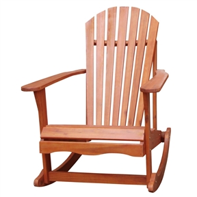 Solid Wood Adirondack Style Porch Rocker Rocking Chair