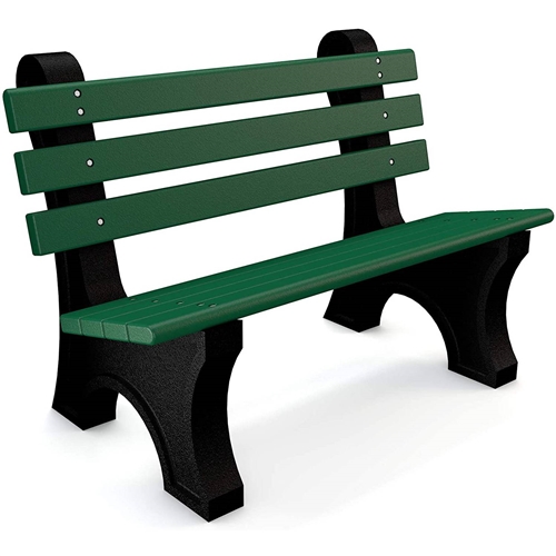 Green Commercial Quality Outdoor Garden Eco-Friendly Plastic 4-Ft Park Bench