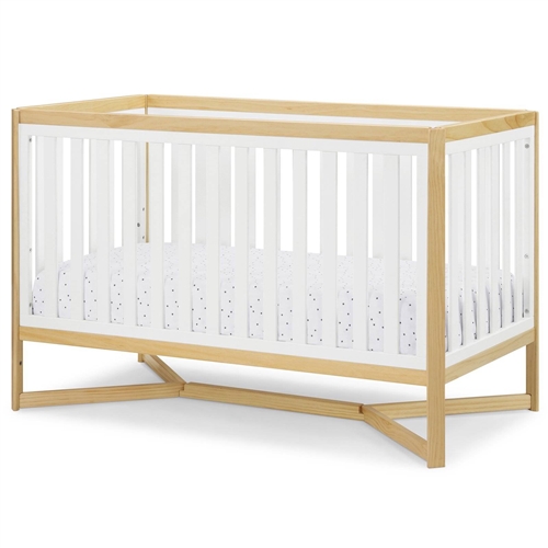 Modern Contemporary White/Natural Convertible Crib