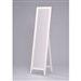 Contemporary Bedroom Floor Mirror in White Wood Finish