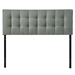 King size Grey Fabric Modern Button-Tufted Upholstered Headboard