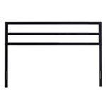 King size Modern Slatted Headboard in Matte Black Metal Finish