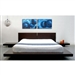 King Modern Japanese Style Platform Bed with Headboard and 2 Nightstands in Espresso