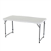 Adjustable Height White HDPE Plastic Folding Table with Powder Coated Steel Frame