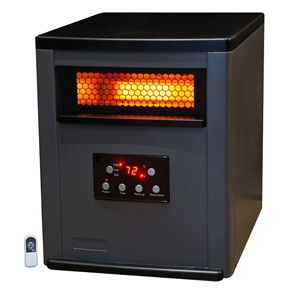 Infrared Space Heater w/ Remote 5,200 BTUs Heat Two Tone Fireproof Cabinet