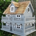 Light Blue Wooden Cottage Bird House with Removeable Back