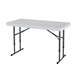 Adjustable Height 4-Foot Commercial Folding Table with White HDPE Top